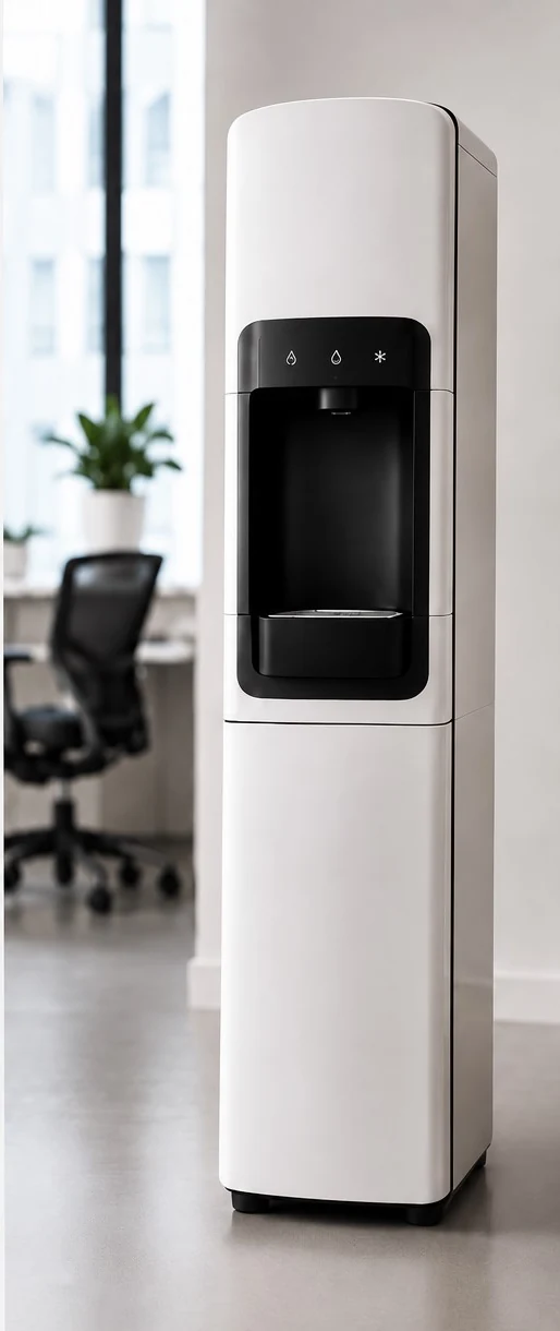 Fuente de pie blanca para oficina disponible en alquiler